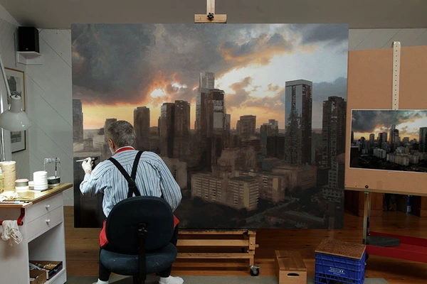 thumbnail link June 2020, Working on my big, new Toronto cityscape.
